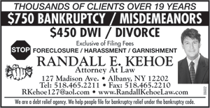 Albany Traffic Ticket Lawyer Randall E. Kehoe has also advertised in the following publications:>

</br>

<div align=